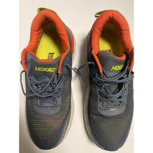 Hoka One One Bondi 7 Mens Running Shoes Grey Orange Size 11.5